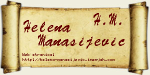 Helena Manasijević vizit kartica